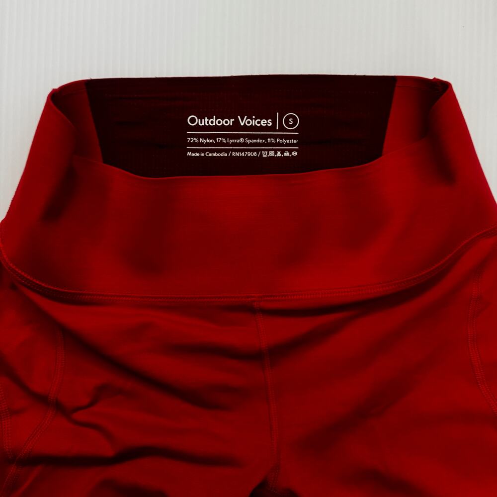 Outdoor Voices TechSweat 7/8 High Rise Crop Legging Red Small Gorpcore Sportif - Picture 5 of 15